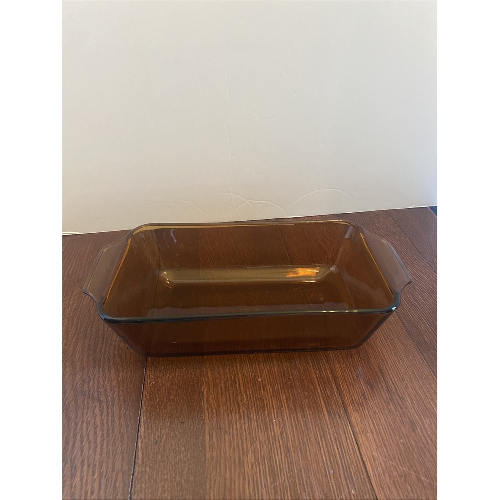 Anchor Hocking Fire King #441 Harvest‎ Amber 1 Quart  Loaf Pan Dish Vintage